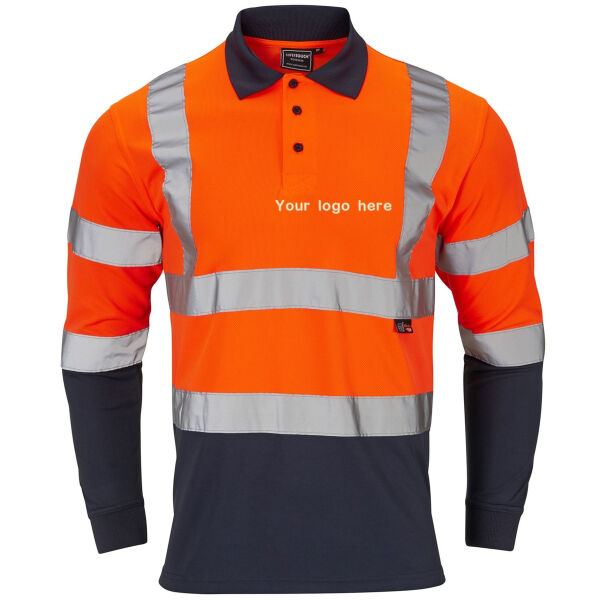 H135 Hi Vis Two Tone Long Sleeve Polo Shirt Thumbnail