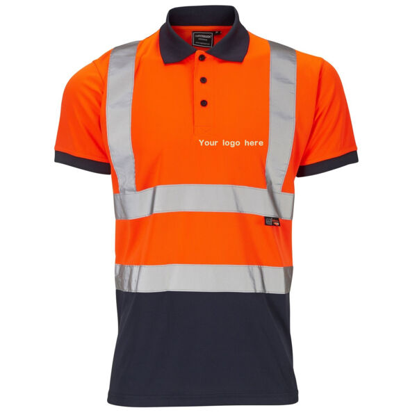 H133 Hi Vis 2 Tone Orange Polo Thumbnail