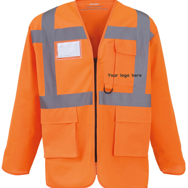 HVJ800 Hi-Vis Executive Long Sleeve Waistcoat Thumbnail